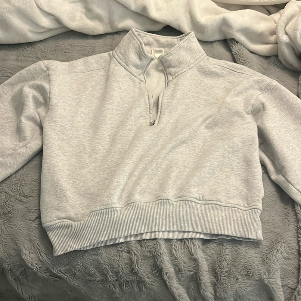 PINK Cropped Quarter Zip Sweater XS